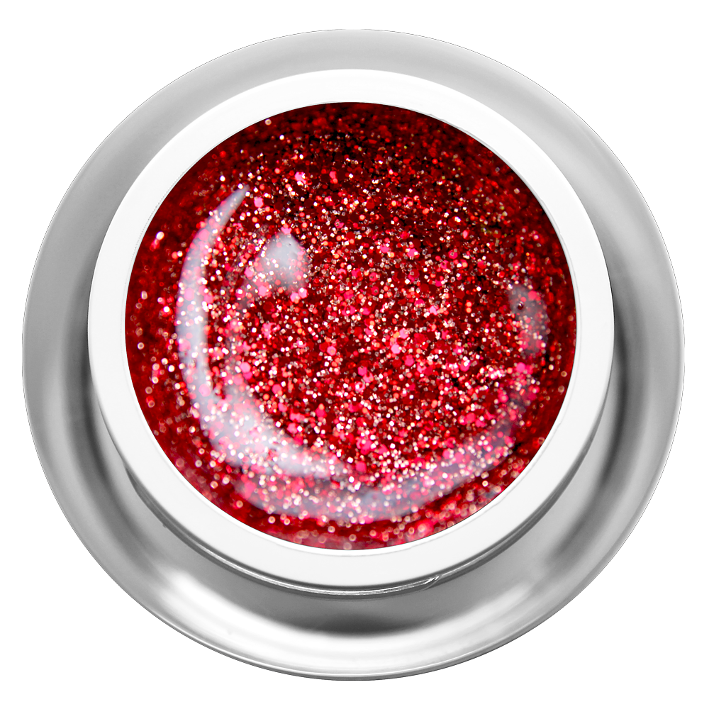 Farbgel - Glitzer Rot Gold