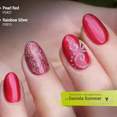 Farbgel Pearl Red, Rainbow Silver