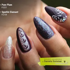 Farbgel Pure Plum, Farbgel Sparkle Diamant