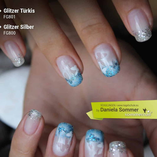 Farbgel - Glitzer Türkis