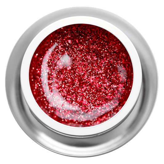 Farbgel - Glitzer Rot Gold