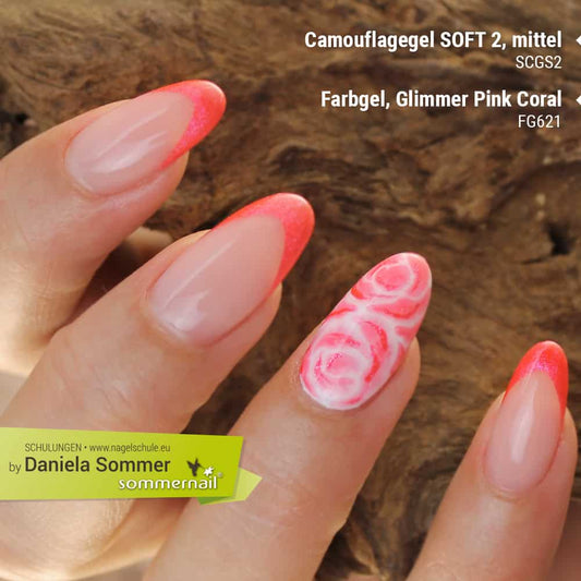 Farbgel - Glimmer Pink Coral