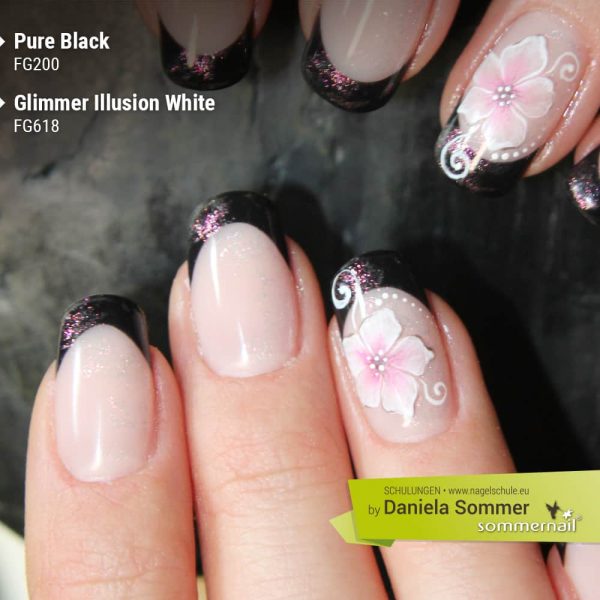 Farbgel Pure Black, Farbgel Glimmer Illusion White