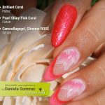 Farbgel Brilliant Coral, Farbgel Pearl Shiny Pink Coral