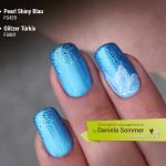 Farbgel Pearl Shiny Blau, Glitzer Türkis