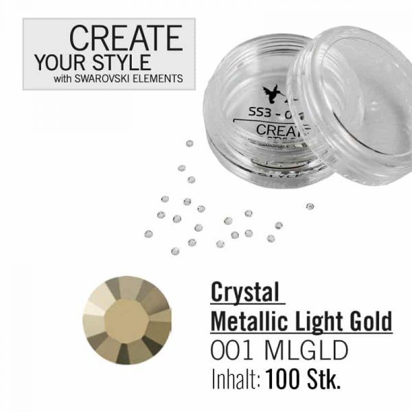SWAROVSKI ELEMENTS SS3 - Crystal Metallic Light Gold – sommernail